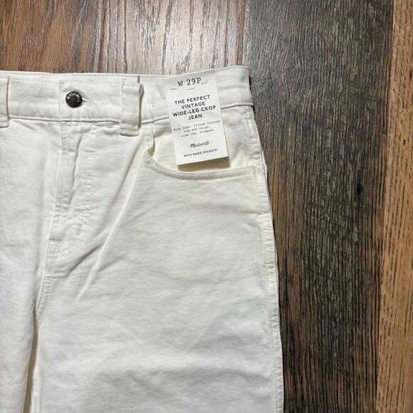 Madewell The Petite Perfect Vintage Wide-Leg Crop Jean - Tile White Size 29P NWT - Picture 3 of 7
